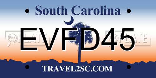 EVFD45 South Carolina License Plate