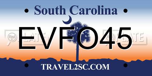 EVFO45 South Carolina License Plate