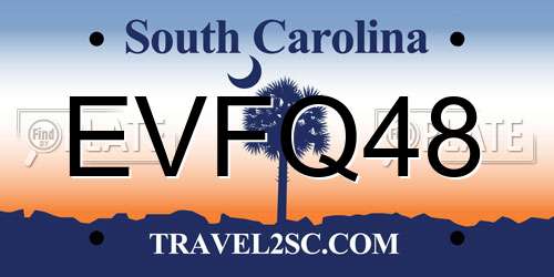 EVFQ48 South Carolina License Plate