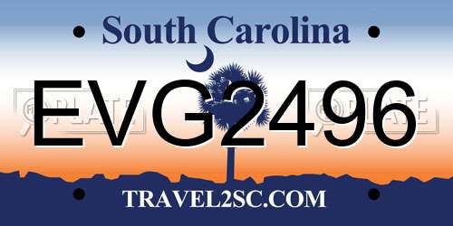 EVG2496 South Carolina License Plate