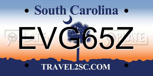 EVG65Z South Carolina License Plate