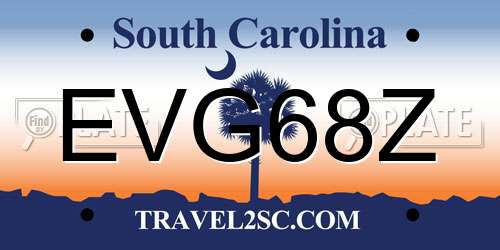 EVG68Z South Carolina License Plate