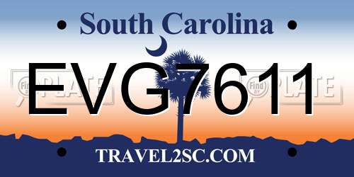 EVG7611 South Carolina License Plate