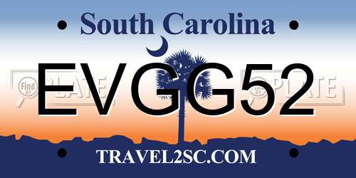 EVGG52 South Carolina License Plate
