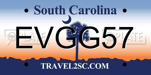 EVGG57 South Carolina License Plate
