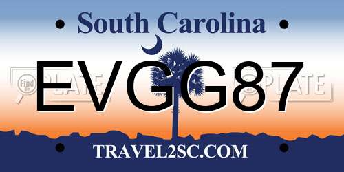 EVGG87 South Carolina License Plate
