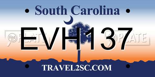 EVH137 South Carolina License Plate