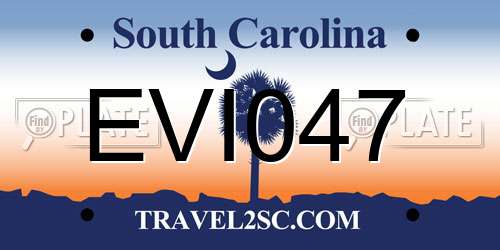 EVI047 South Carolina License Plate