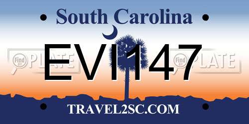 EVI147 South Carolina License Plate