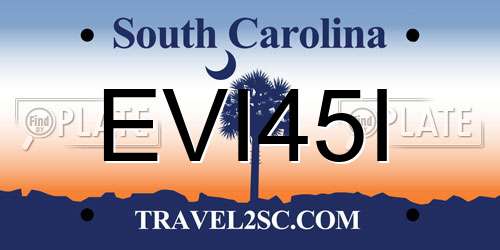 EVI45I South Carolina License Plate