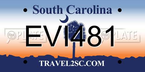 EVI481 South Carolina License Plate