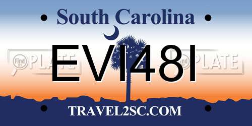 EVI48I South Carolina License Plate