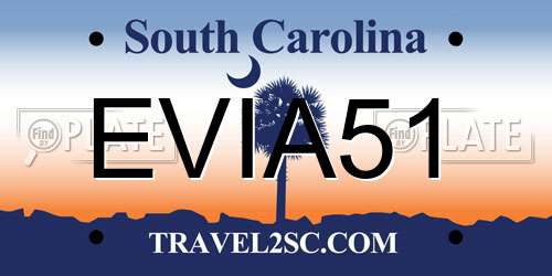 EVIA51 South Carolina License Plate