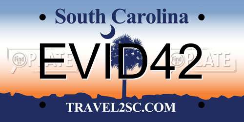 EVID42 South Carolina License Plate