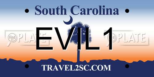 EVIL1 South Carolina License Plate