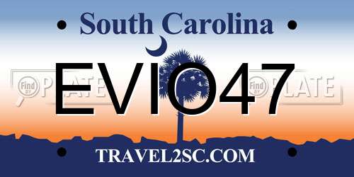 EVIO47 South Carolina License Plate