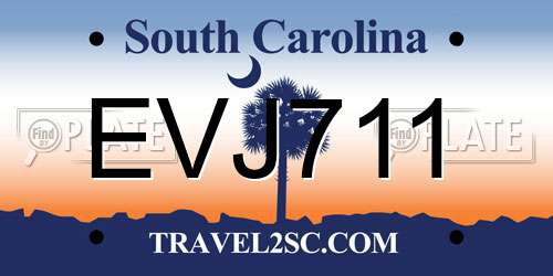 EVJ711 South Carolina License Plate