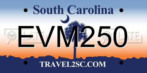 EVM250 South Carolina License Plate