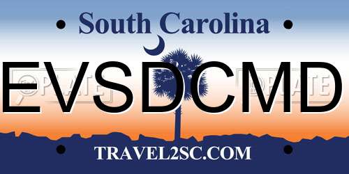 EVSDCMD South Carolina License Plate