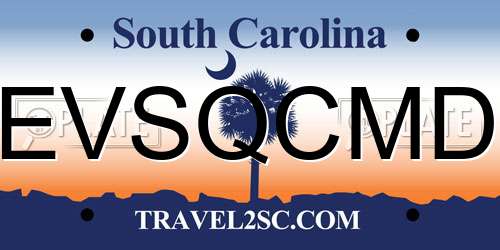 EVSQCMD South Carolina License Plate