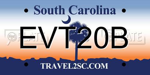 EVT20B South Carolina License Plate