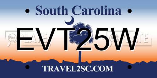 EVT25W South Carolina License Plate