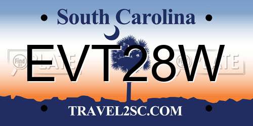 EVT28W South Carolina License Plate