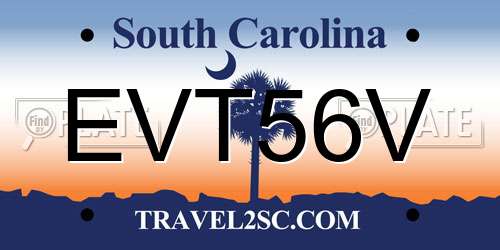 EVT56V South Carolina License Plate