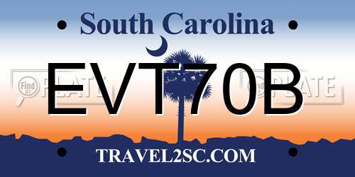 EVT70B South Carolina License Plate