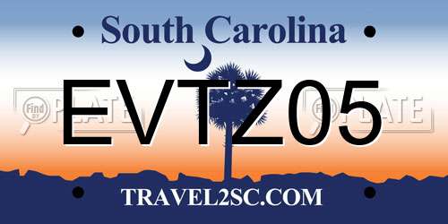 EVTZ05 South Carolina License Plate