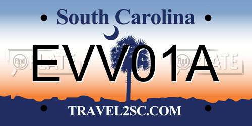 EVV01A South Carolina License Plate