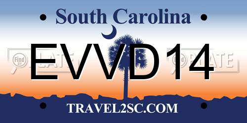 EVVD14 South Carolina License Plate