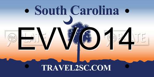 EVVO14 South Carolina License Plate