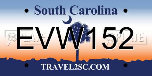 EVW152 South Carolina License Plate