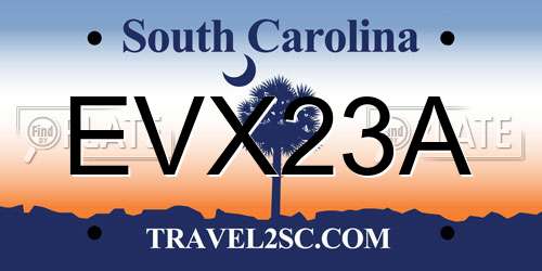 EVX23A South Carolina License Plate