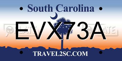 EVX73A South Carolina License Plate