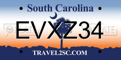 EVXZ34 South Carolina License Plate