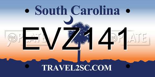 EVZ141 South Carolina License Plate