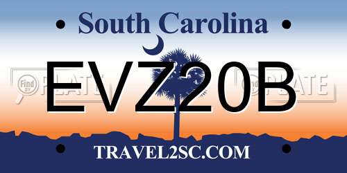 EVZ20B South Carolina License Plate