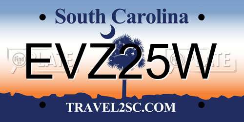 EVZ25W South Carolina License Plate