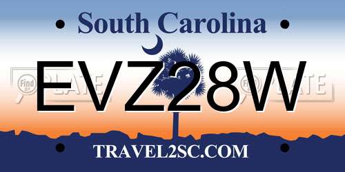 EVZ28W South Carolina License Plate