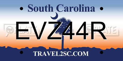 EVZ44R South Carolina License Plate