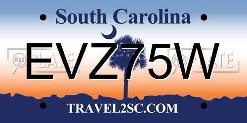 EVZ75W South Carolina License Plate
