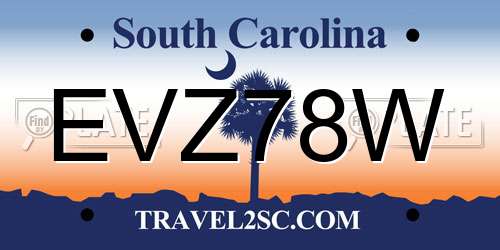 EVZ78W South Carolina License Plate