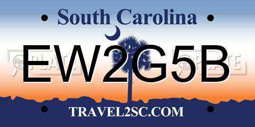 EW2G5B South Carolina License Plate