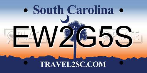 EW2G5S South Carolina License Plate