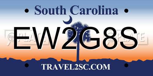 EW2G8S South Carolina License Plate