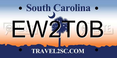 EW2T0B South Carolina License Plate