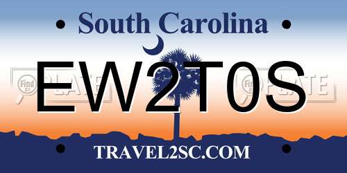 EW2T0S South Carolina License Plate