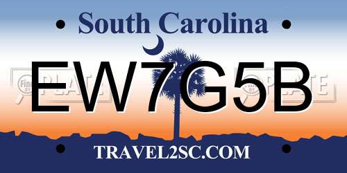 EW7G5B South Carolina License Plate